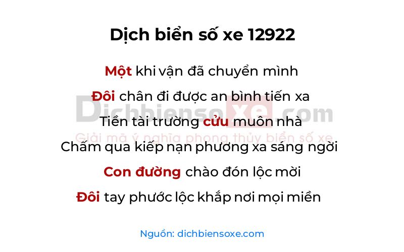 Dịch thơ biển số 12922