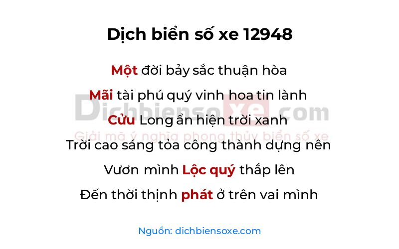 Dịch thơ biển số 12948