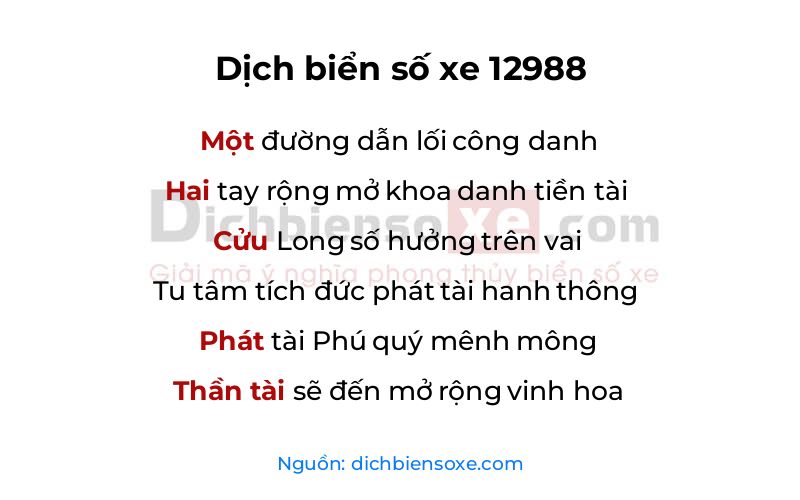 Dịch thơ biển số 12988