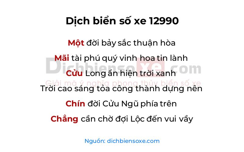 Dịch thơ biển số 12990