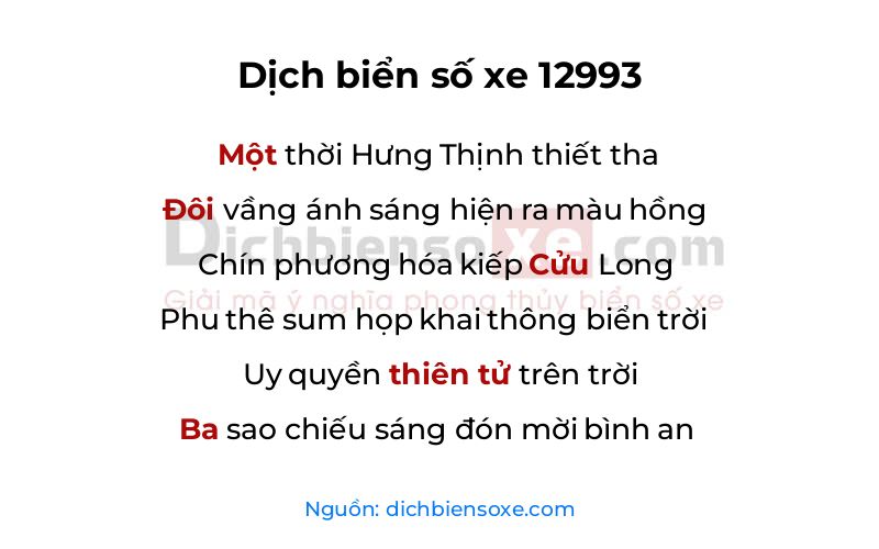 Dịch thơ biển số 12993