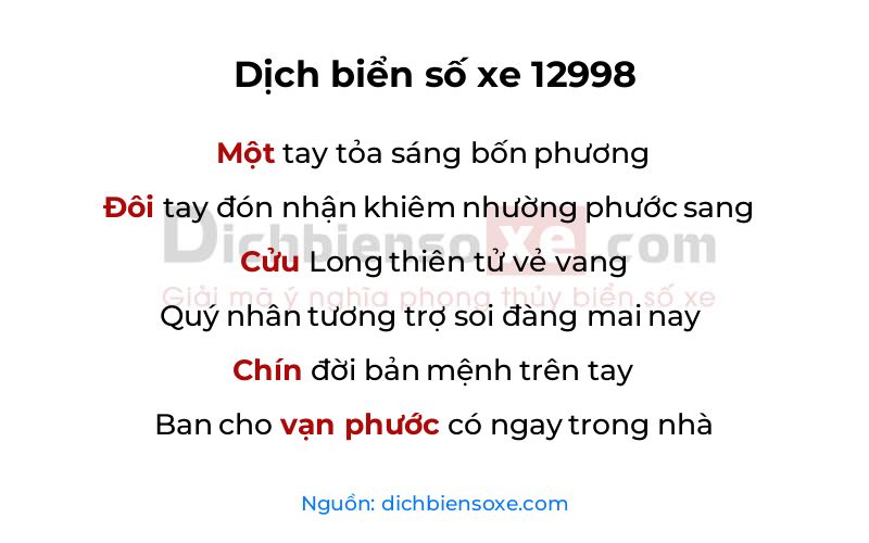Dịch thơ biển số 12998