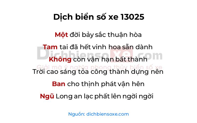 Dịch thơ biển số 13025