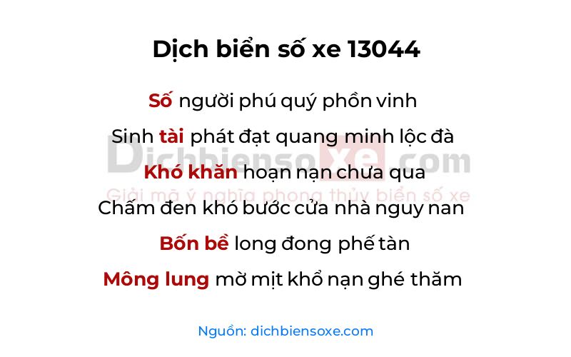 Dịch thơ biển số 13044