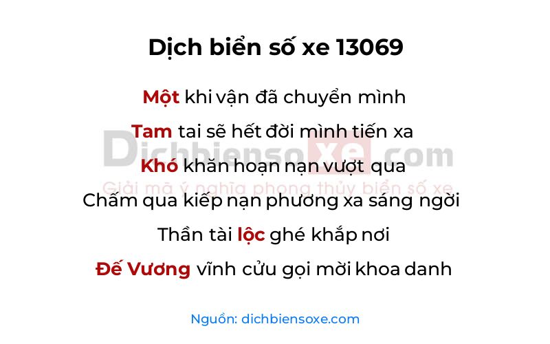 Dịch thơ biển số 13069