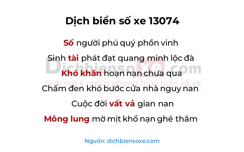 Dịch thơ biển số 13074