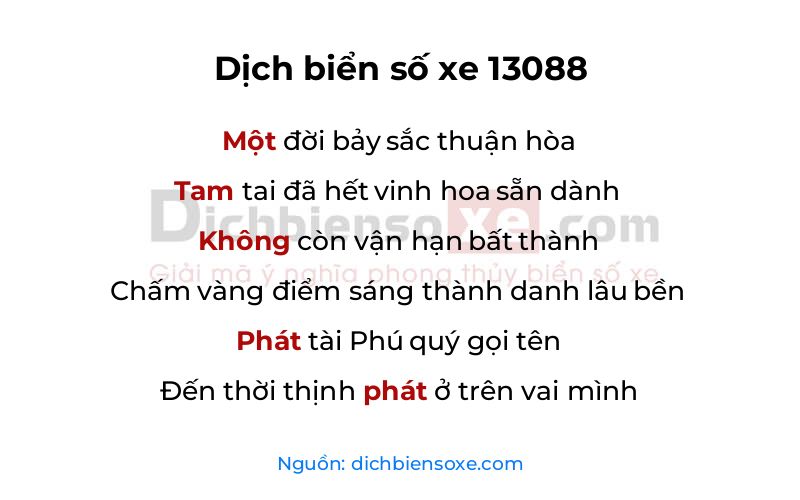 Dịch thơ biển số 13088