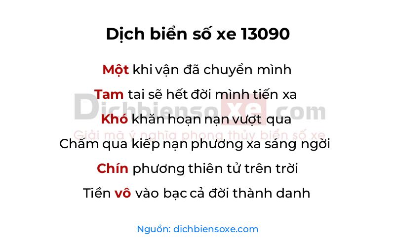 Dịch thơ biển số 13090