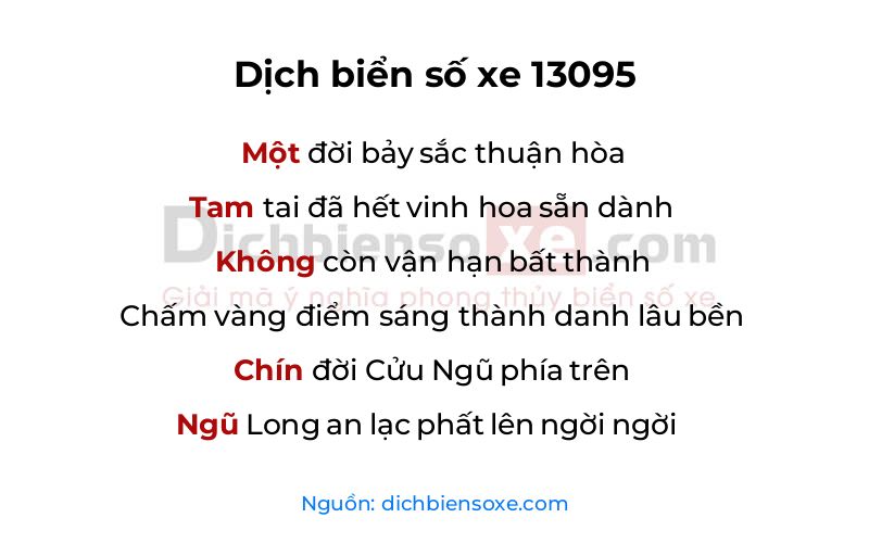Dịch thơ biển số 13095