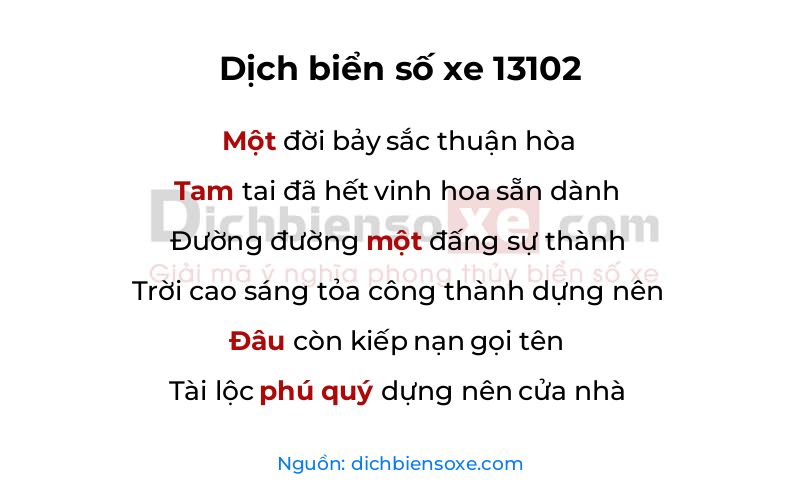 Dịch thơ biển số 13102