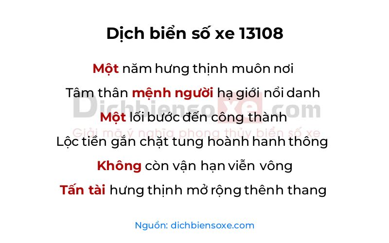 Dịch thơ biển số 13108