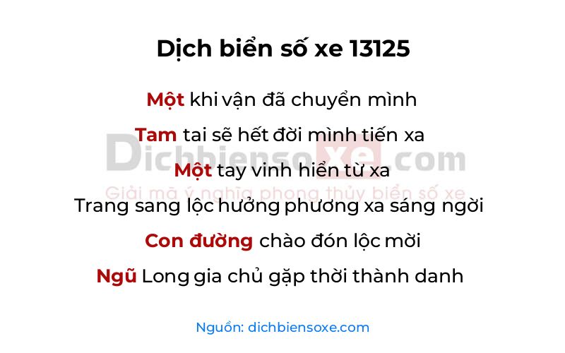 Dịch thơ biển số 13125