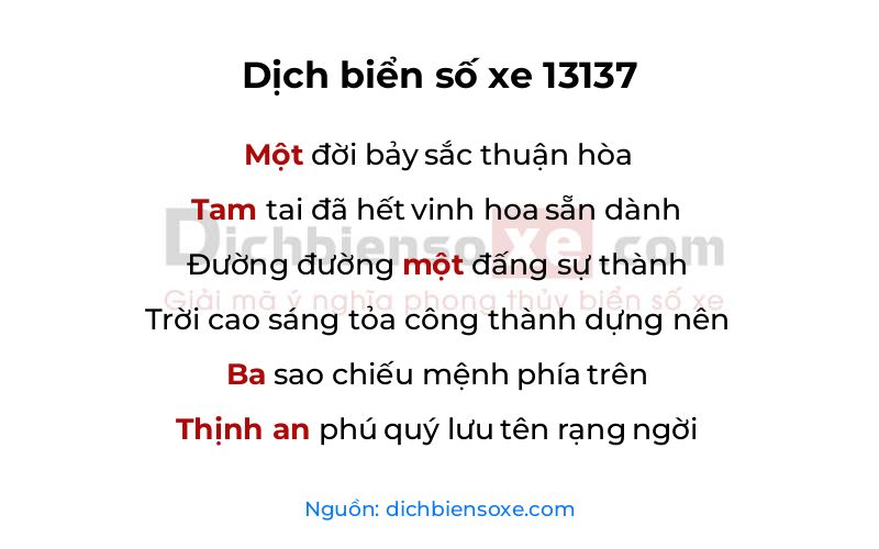 Dịch thơ biển số 13137