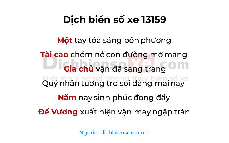 Dịch thơ biển số 13159