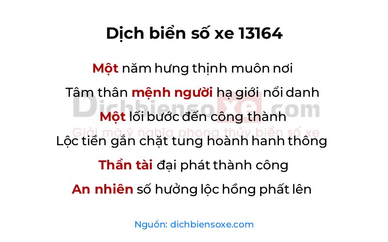 Dịch thơ biển số 13164