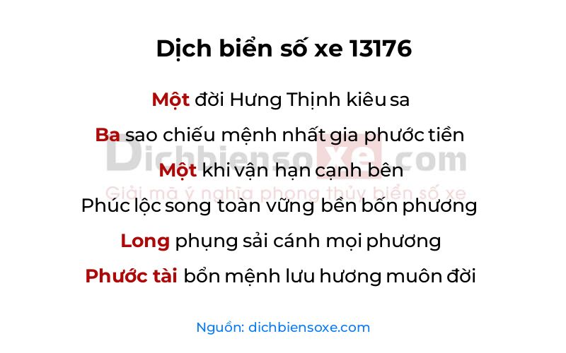 Dịch thơ biển số 13176