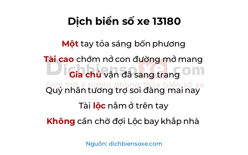 Dịch thơ biển số 13180