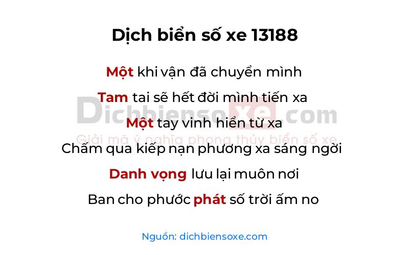 Dịch thơ biển số 13188