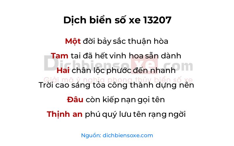 Dịch thơ biển số 13207