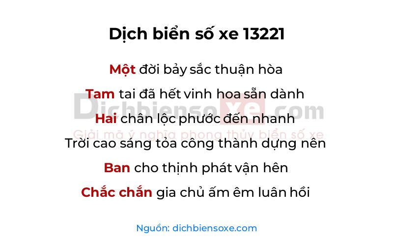 Dịch thơ biển số 13221