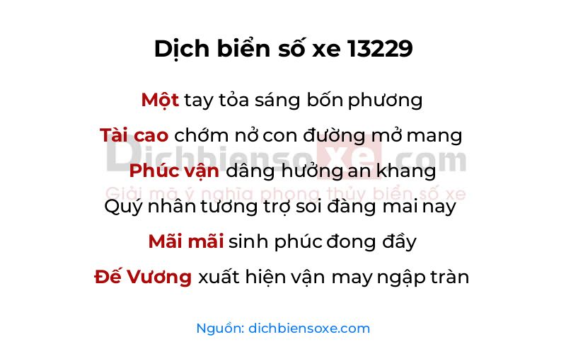 Dịch thơ biển số 13229