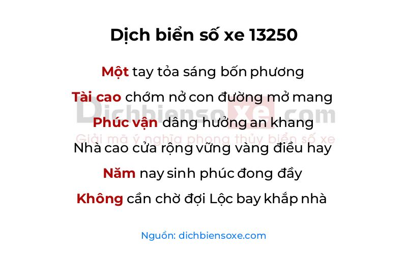 Dịch thơ biển số 13250