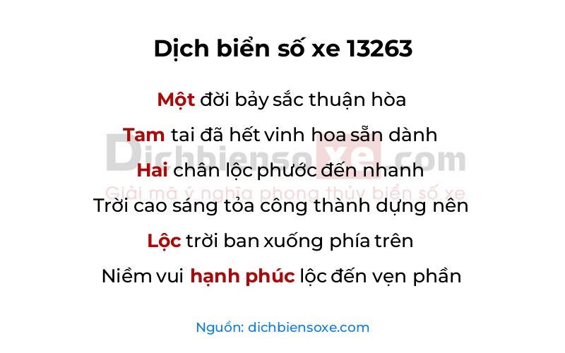 Dịch thơ biển số 13263