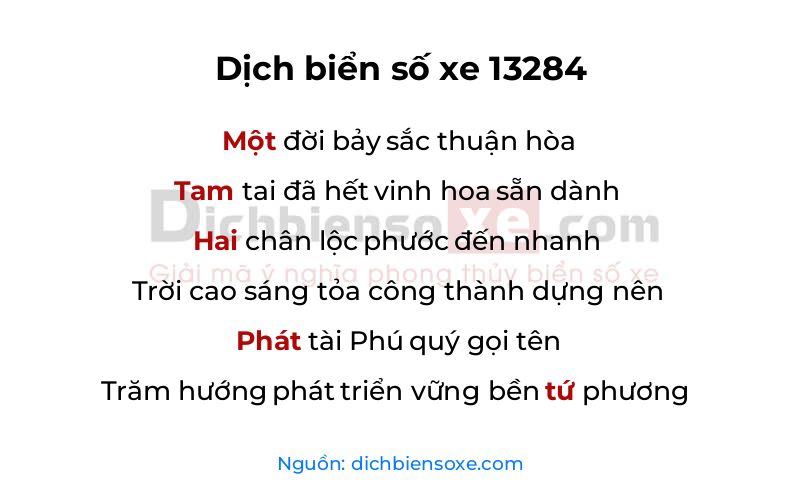 Dịch thơ biển số 13284