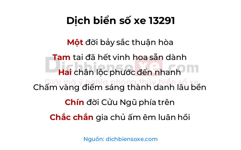 Dịch thơ biển số 13291