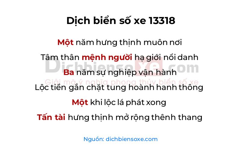Dịch thơ biển số 13318