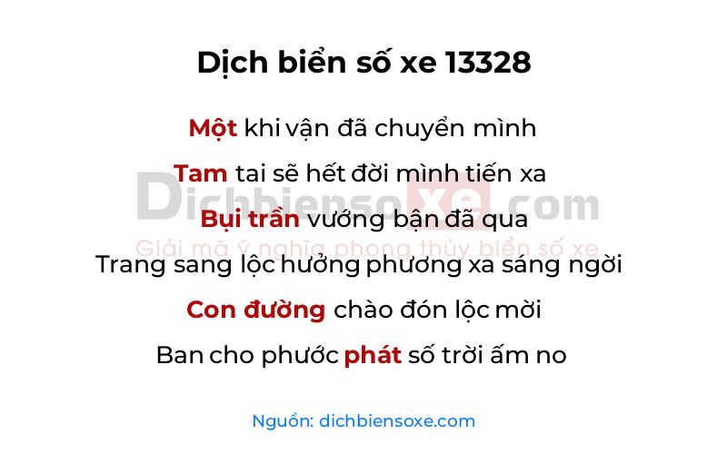 Dịch thơ biển số 13328
