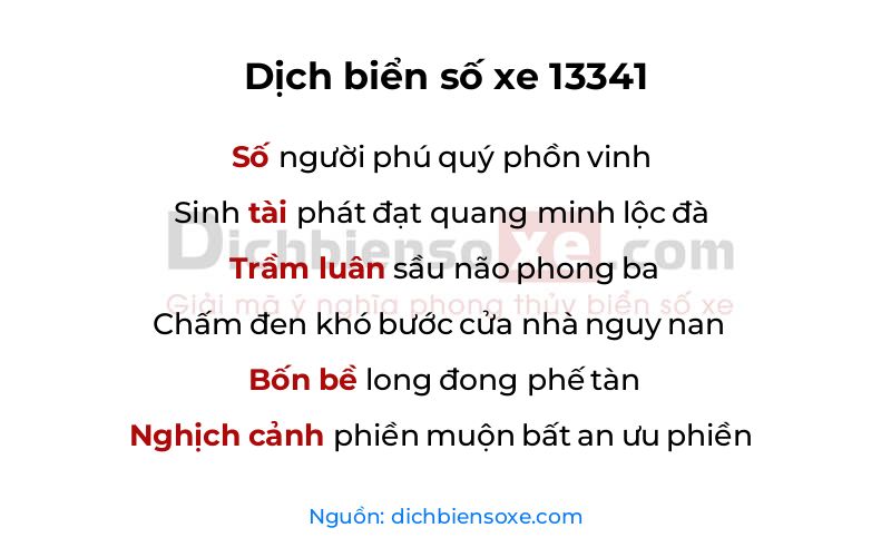 Dịch thơ biển số 13341