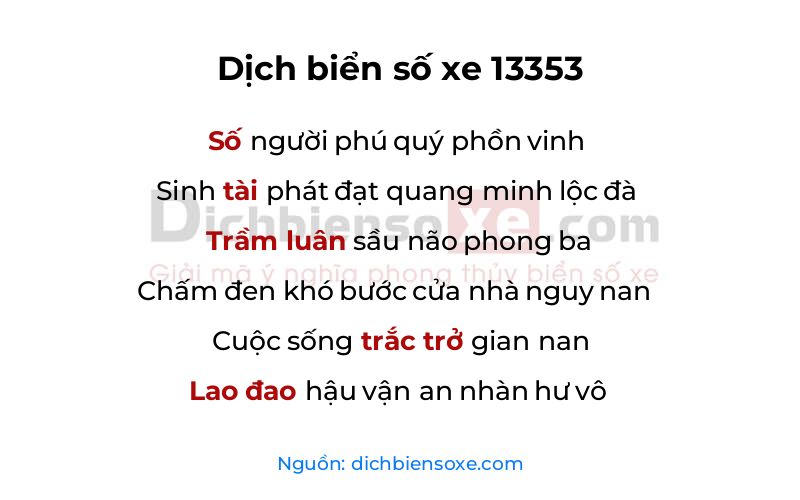 Dịch thơ biển số 13353