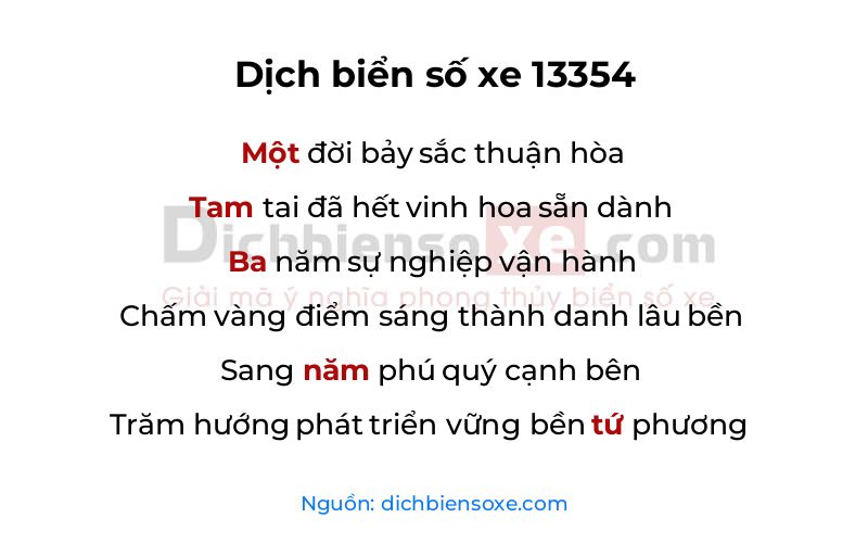 Dịch thơ biển số 13354