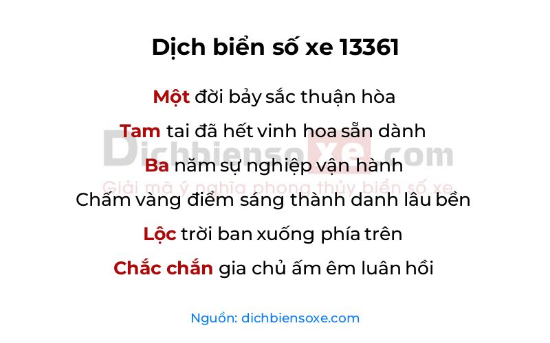 Dịch thơ biển số 13361