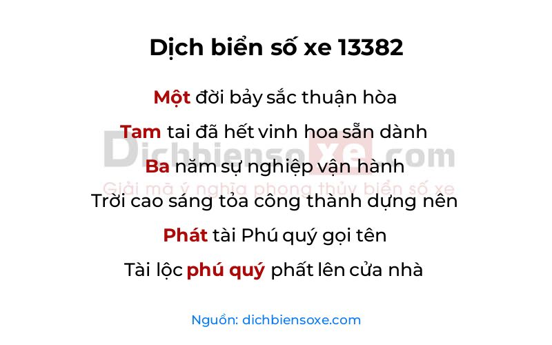 Dịch thơ biển số 13382