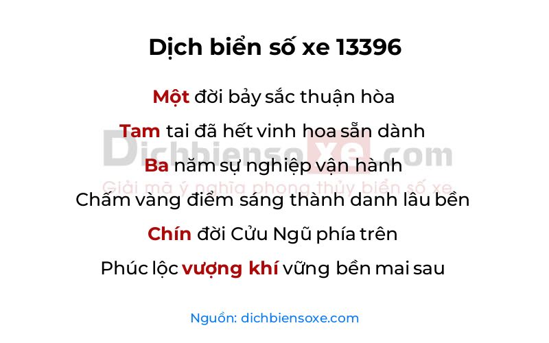 Dịch thơ biển số 13396
