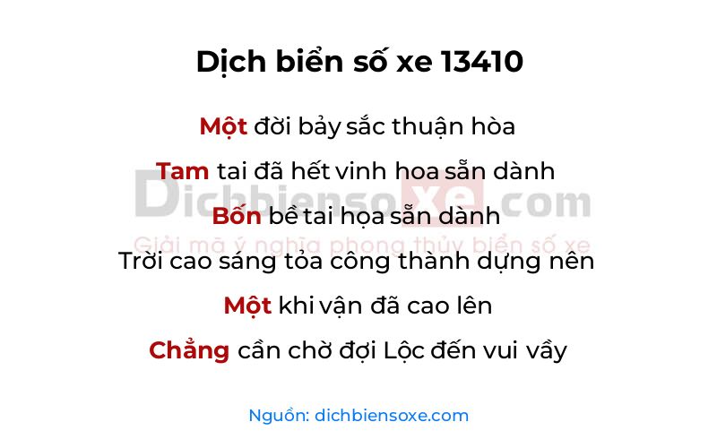 Dịch thơ biển số 13410