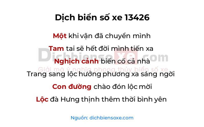 Dịch thơ biển số 13426
