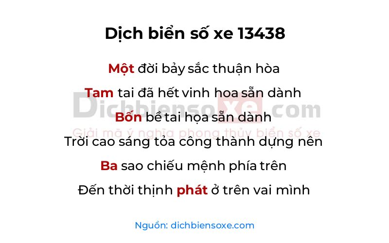 Dịch thơ biển số 13438