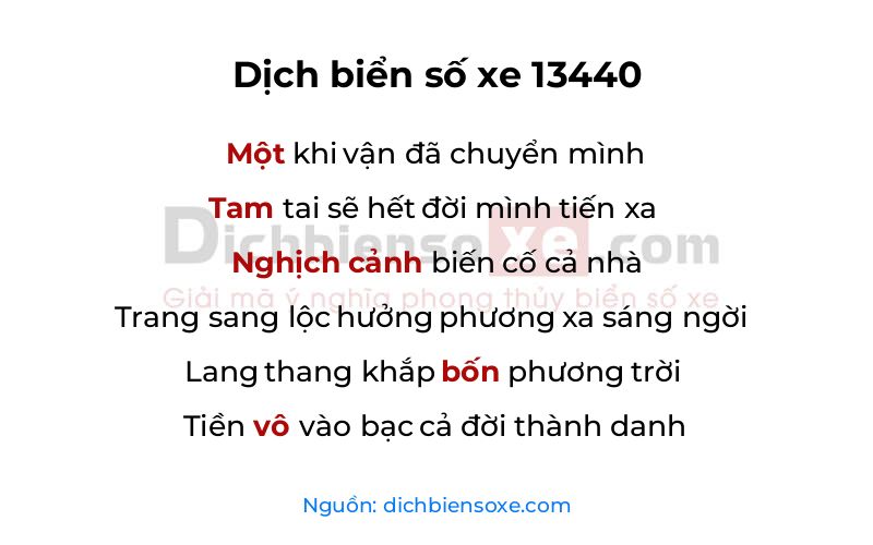 Dịch thơ biển số 13440
