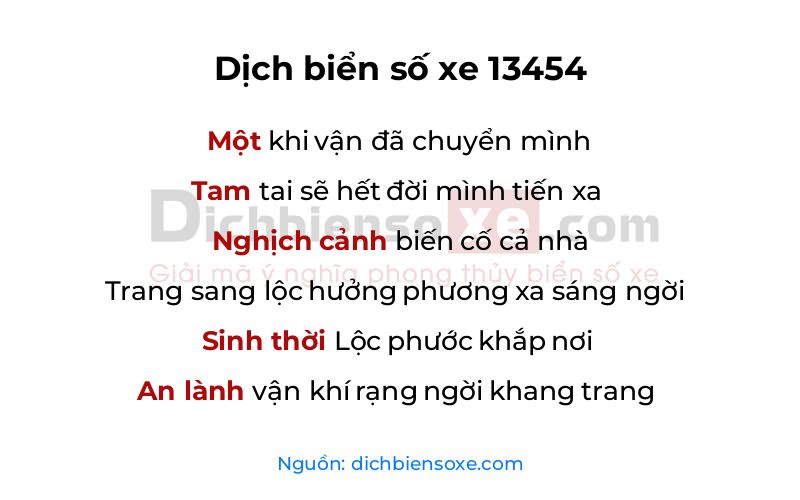 Dịch thơ biển số 13454