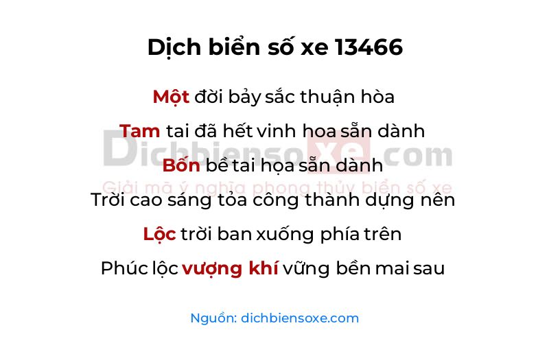 Dịch thơ biển số 13466