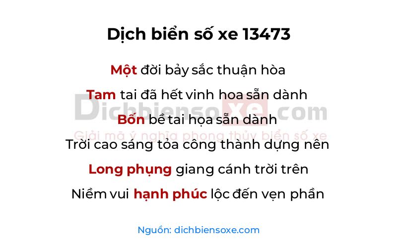 Dịch thơ biển số 13473
