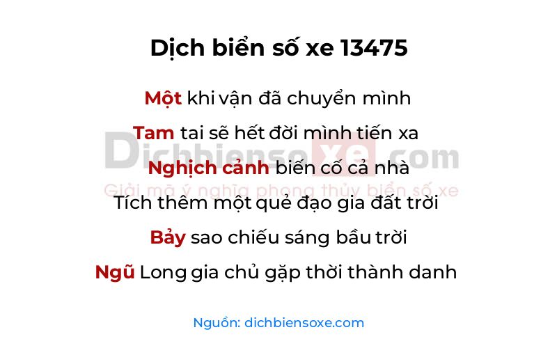 Dịch thơ biển số 13475