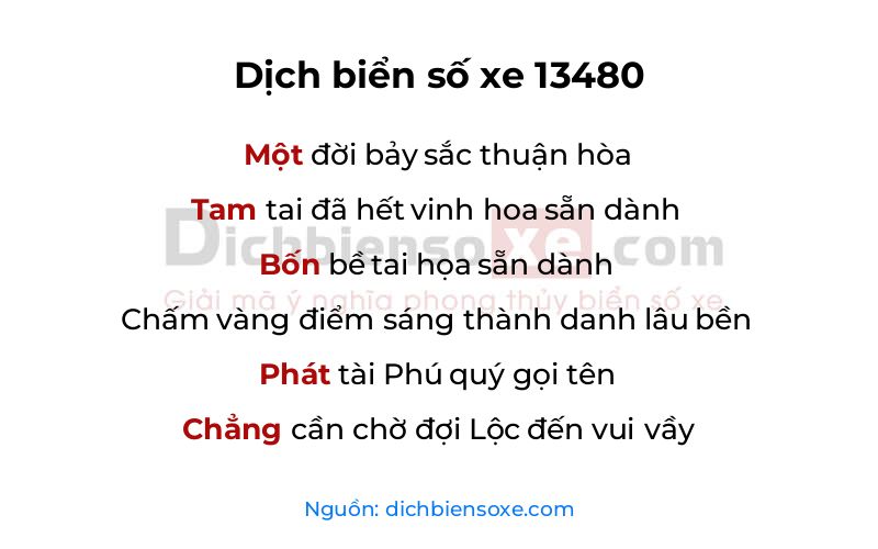 Dịch thơ biển số 13480