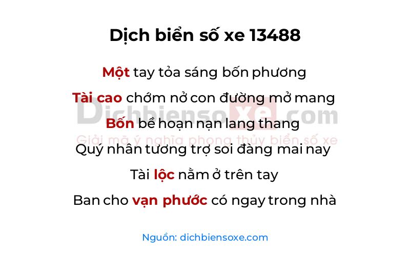 Dịch thơ biển số 13488