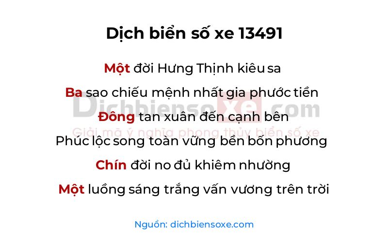 Dịch thơ biển số 13491