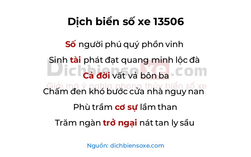 Dịch thơ biển số 13506