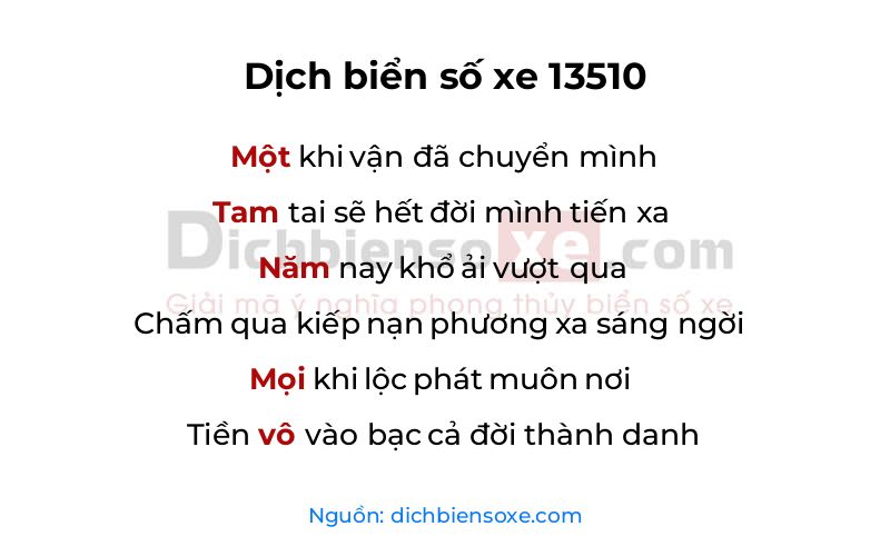 Dịch thơ biển số 13510
